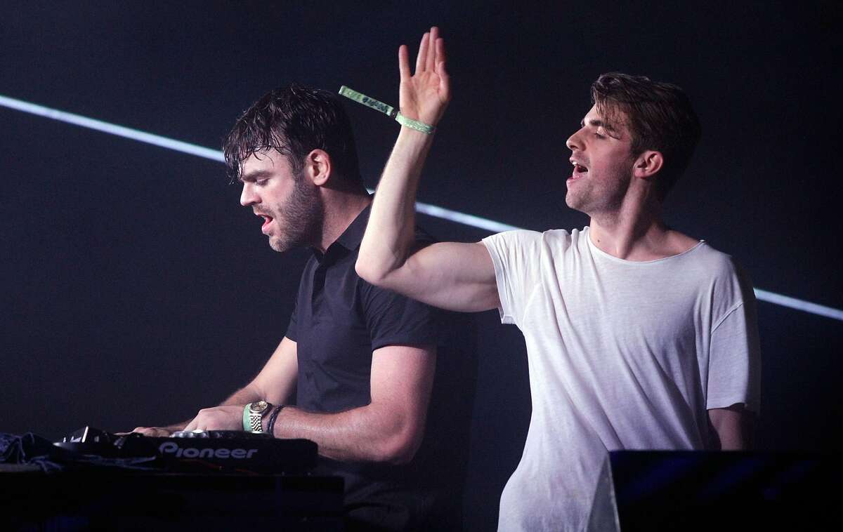 Andrew Taggart, right, and Alex Pall with the The Chainsmokers performs at the Bonnaroo Music and Arts Festival on Friday, June 10, 2016, in Manchester Tenn. (Photo by Wade Payne/Invision/AP)