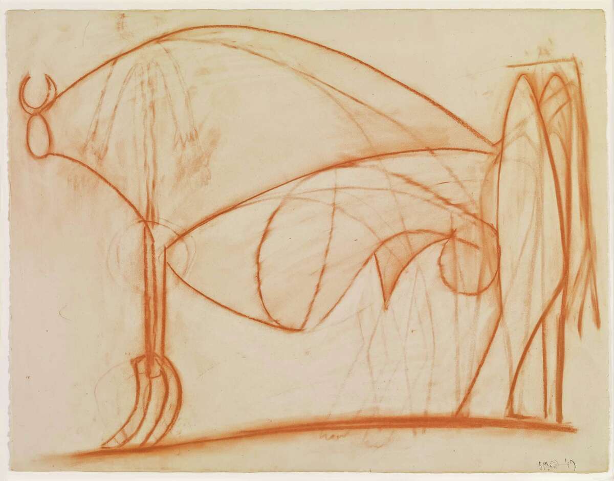 Among works on view in "Picasso the Line" at the Menil Collection through Jan. 8:Â Pablo Picasso, The Bull (Le taureau), August 5, 1949. Red chalk on paper, 20 1/8 ? 26 in. (51 ? 66 cm). Private Collection. Â 2016 Estate of Pablo Picasso / Artists Rights Society (ARS), New York.