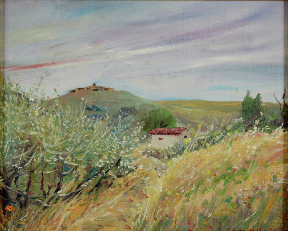 Lolita Valderrama Savage's travels have brought her around the world. In this painting, “Montjovet” (2002), she captures a day out in the northwest countryside of Italy.