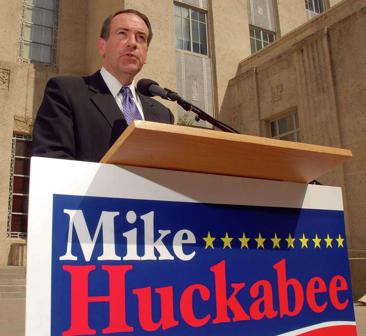 Presidential candidate Mike Huckabee, shown here in 2007, was an early proponent of the Fair Tax.