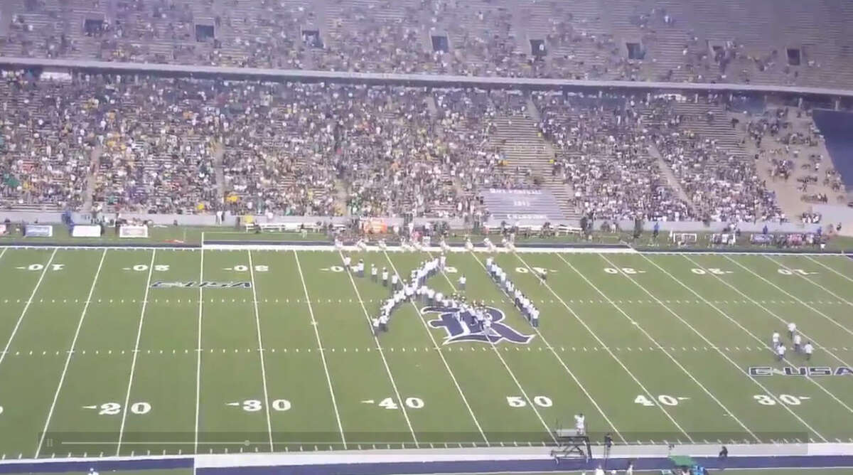 The Rice band mocked Baylor over the school's sexual assault scandal during a football game between the two schools on Friday, Sept. 16, 2016.