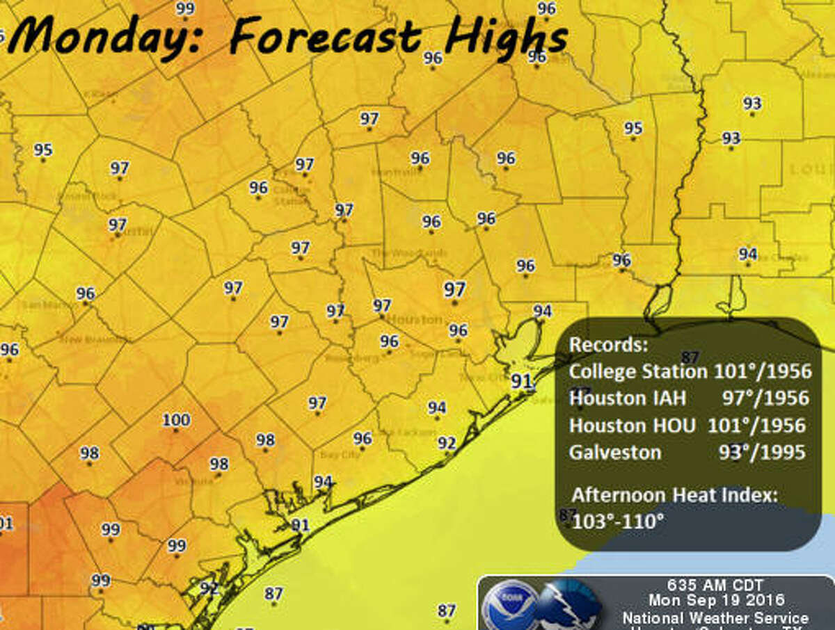 Heat Advistory Monday in Houston region