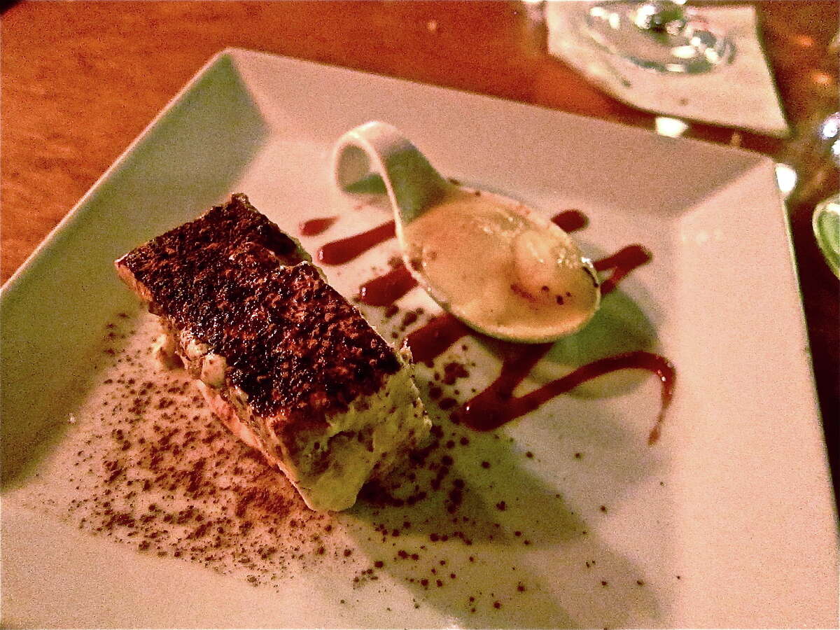 Mezzanotte dessert sampler of tiramisu and creme brulee