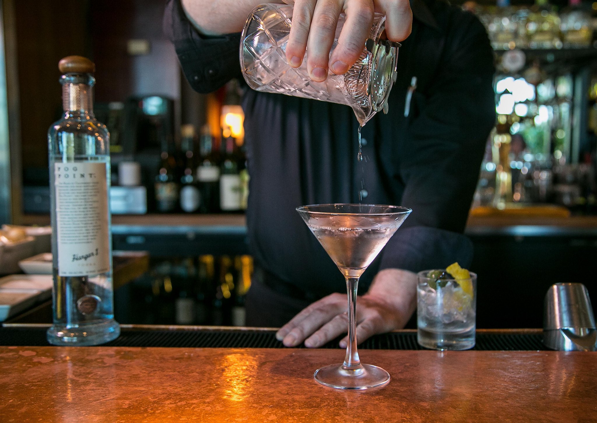 Tasting Epic's $43 martini made with San Francisco fog