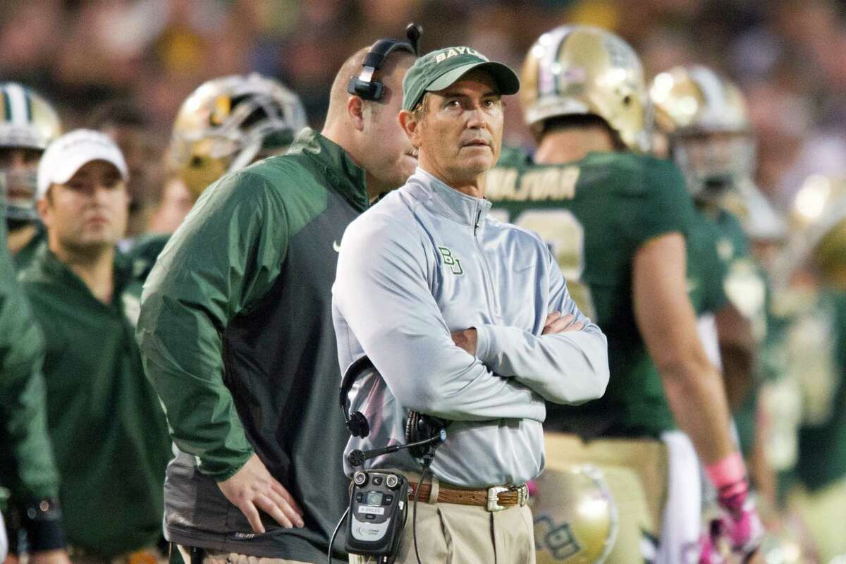 Head coach Art Briles of the Baylor Bears looks on against the Iowa State Cyclones on Oct. 19, 2013 at Floyd Casey Stadium in Waco.