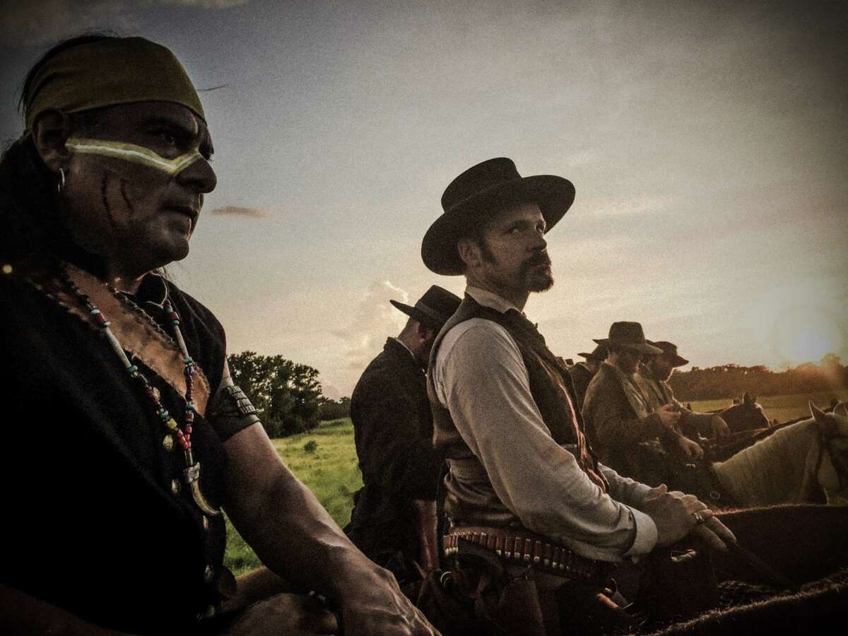 Jonathan Joss (left) plays Denali, a henchman of the central villain in “The Magnificent Seven.”