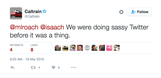 Caltrain is running one of the snappiest Twitter accounts in the Bay Area