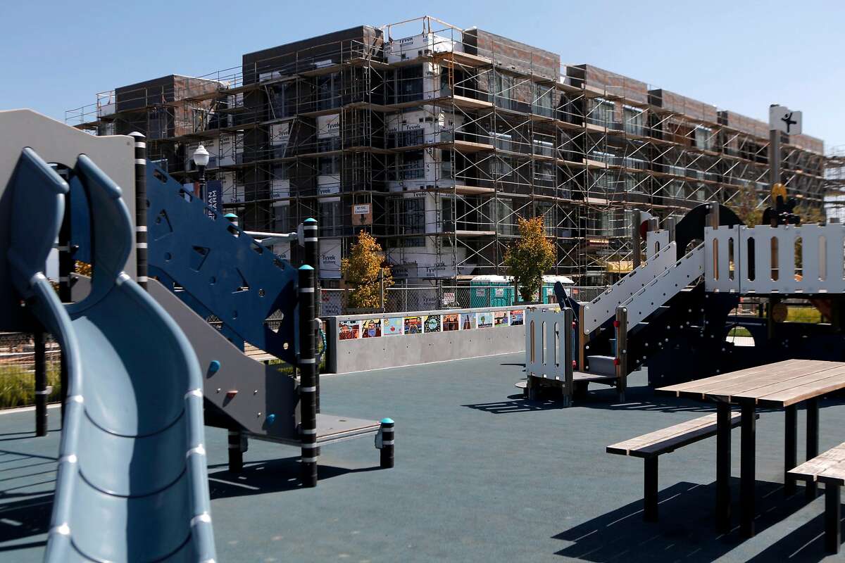 Construction at the San Francisco Shipyard housing development in San Francisco, California. The state legislature passed a number of bills in 2017 to ease California's housing crisis.