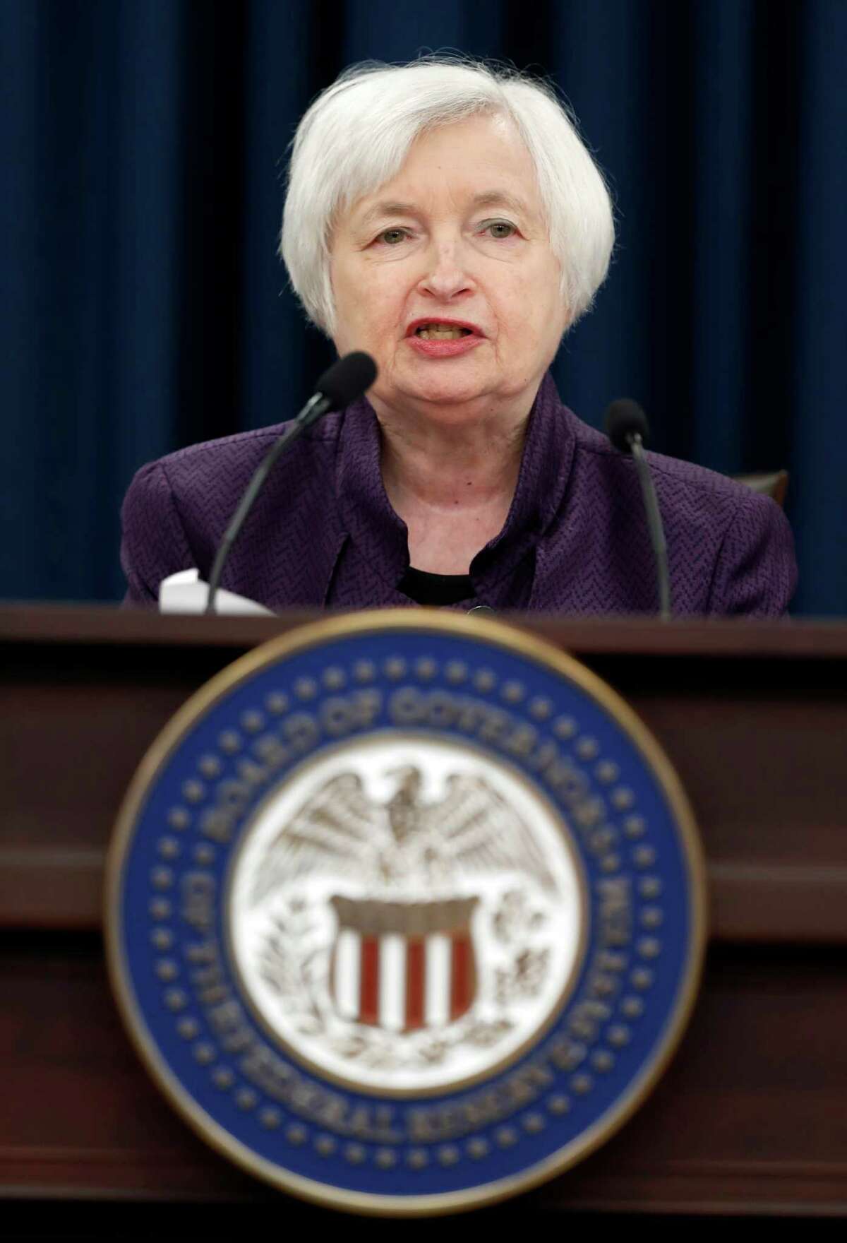 Federal Reserve Board Chair Janet Yellen speaks during a news conference on the Federal Reserve's monetary policy, Wednesday, Sept. 21, 2016, in Washington. (AP Photo/Alex Brandon)