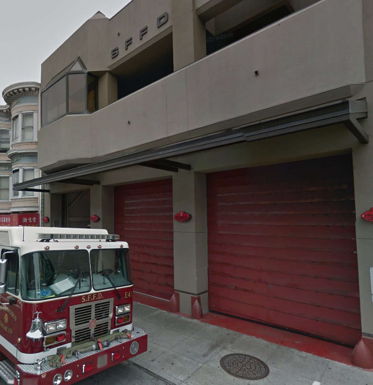 Outside Station 2 in Chinatown, where male firefighters allegedly harassed a female co-worker.