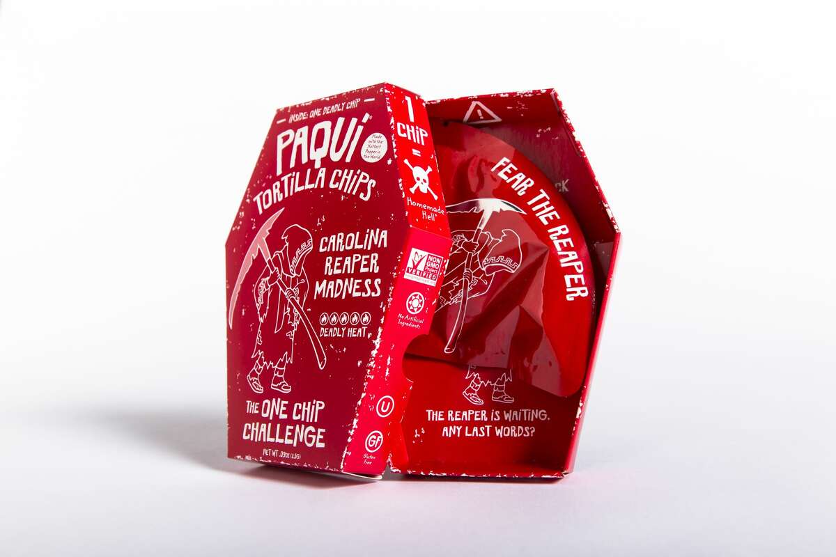   Packaging for the Carolina Reaper Madness chip.