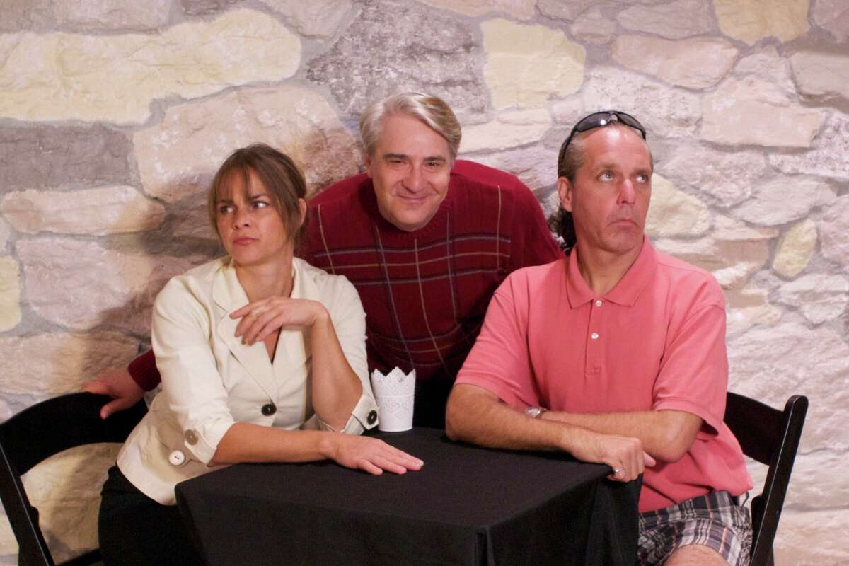“Fox on the Fairway” cast features Margie Johnson, left, and Barry Hatrick, both of Milford, and Brian Riley, of New Haven.