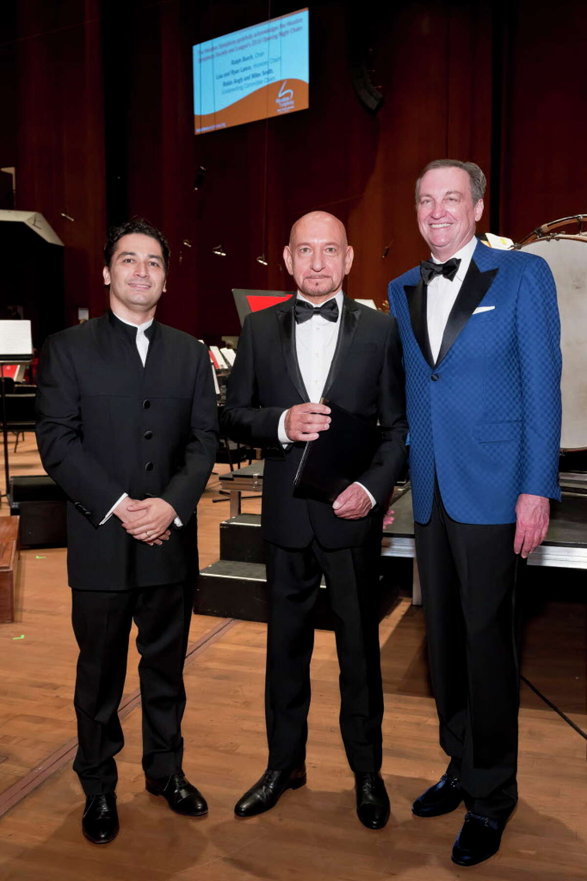 Andrés Orozco-Estrada, from left, Sir Ben Kingsley and Ralph Burch