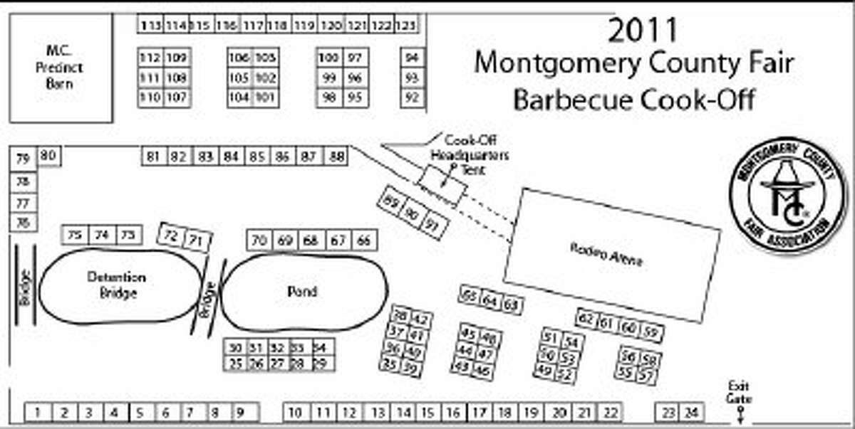 Montgomery County Fair BBQ teams and map