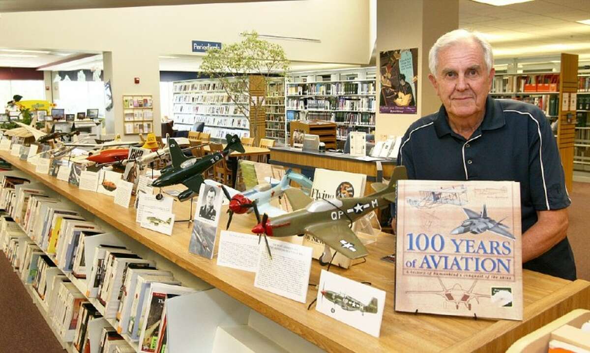 The Charles B. Stewart Library in Montgomery is featuring a collection of hand-carved aircraft made by U.S. Air Force veteran Jack Shepherd through the end of August.