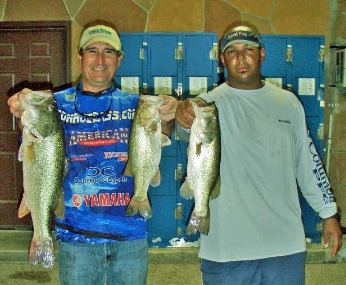 Robert Baney and Rondell Joseph finished third in the Conroe Bass Tuesday Night Tournament with a stringer weighing 10.39 pounds.