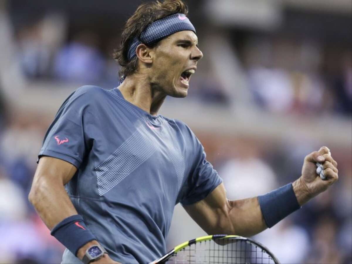 Rafael Nadal, of Spain, reacts to a point while winning the U.S. Open men’s final against Novak Djokovic.
