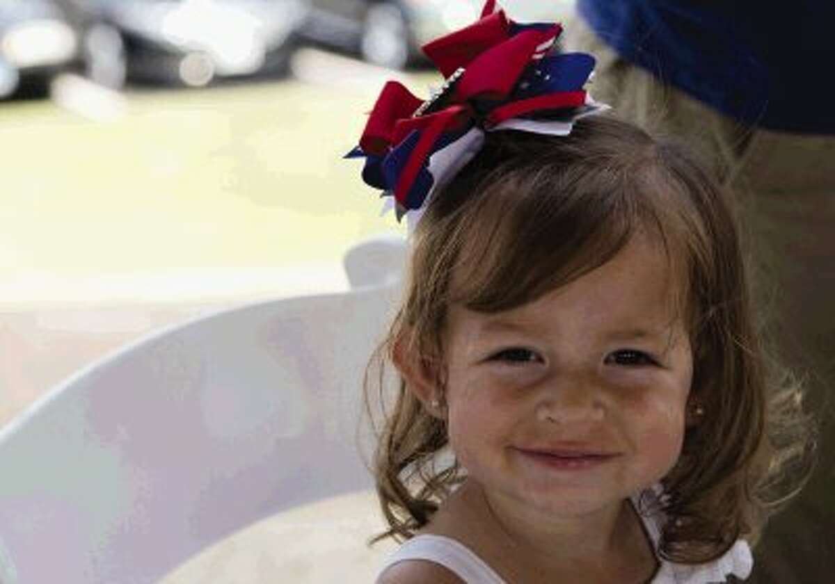 Aliana Martinez sported a red, white and blue Marine Corps bow Saturday afternoon for the Props to Our Soldiers event.