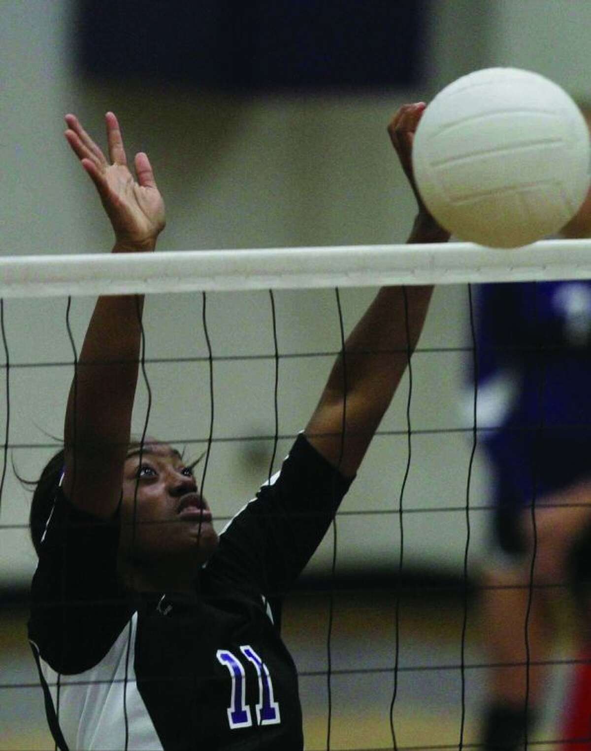 Willis’ Ty Johnson blocks a shot during against Magnolia West on Friday. To view or purchase this photo and others like it, visit HCNpics.com.