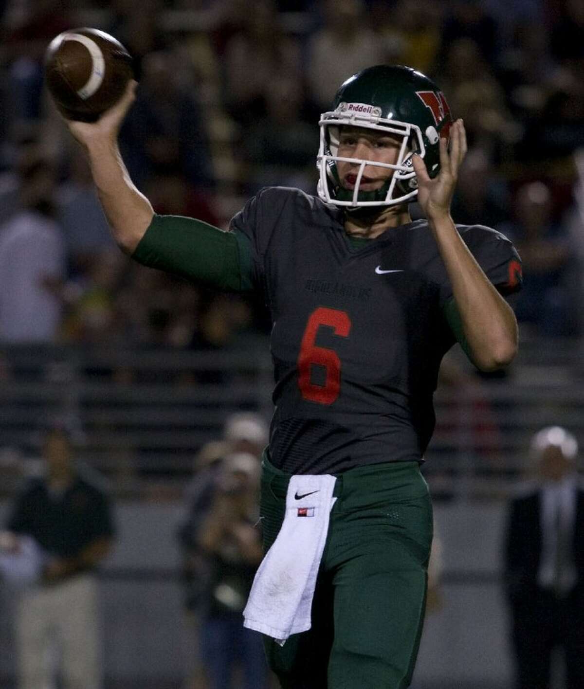 Quarterback Blaine Gillespie and The Woodlands face Round Rock Westwood in the Class 5A Division I playoffs in Waco today.
