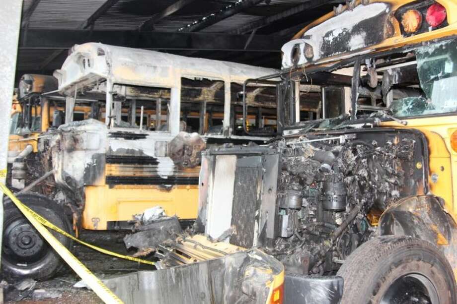 Bus Barn Fire Totals Three Conroe Isd Buses Damages Two Wednesday