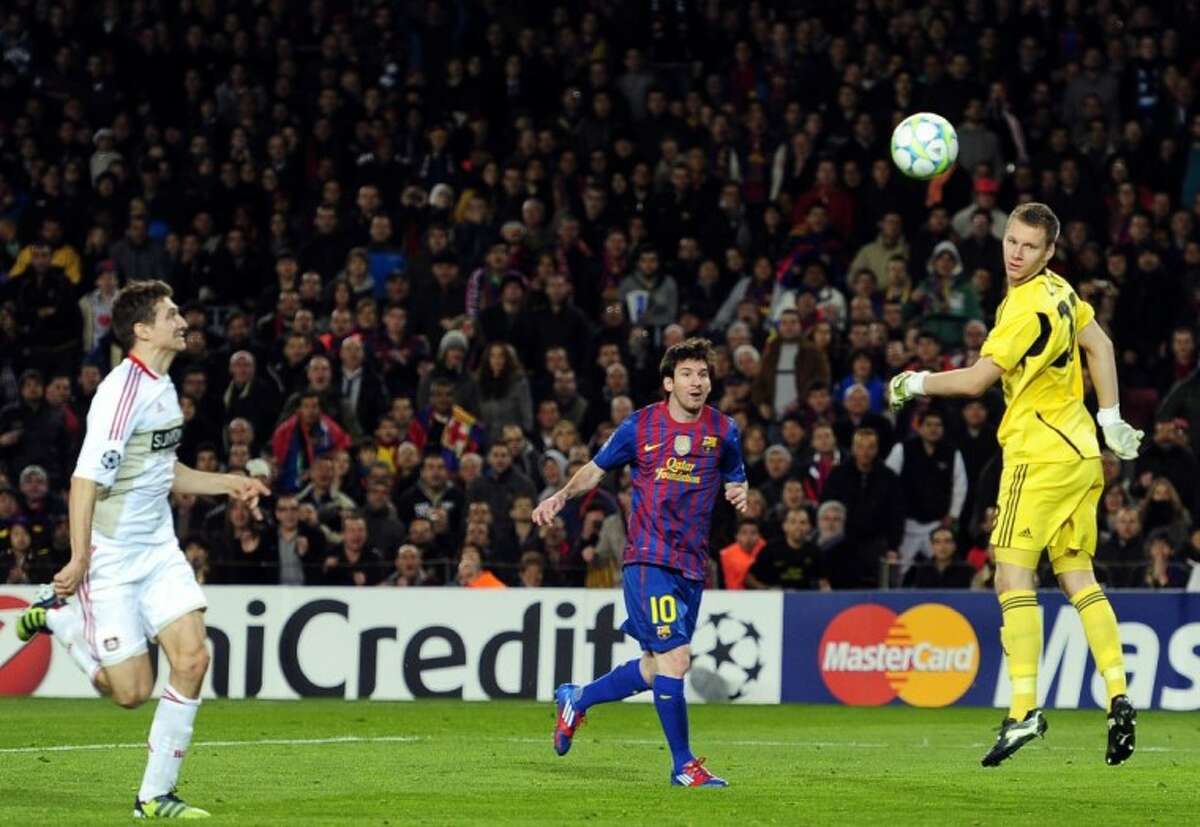 Messi 1st Player With 5 Goals In Champions League