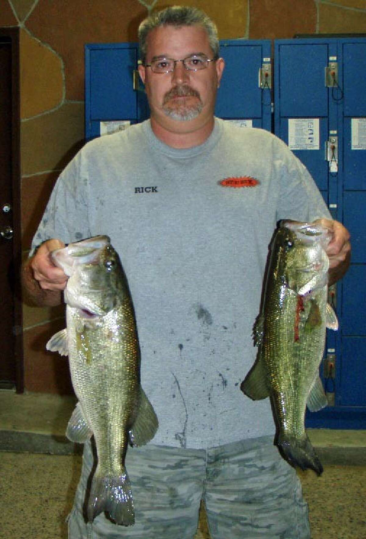Charles Bebber and Rick Johnson finished third in the Conroe Bass Tuesday Night Tournament with a stringer weight of 10.76 pounds.