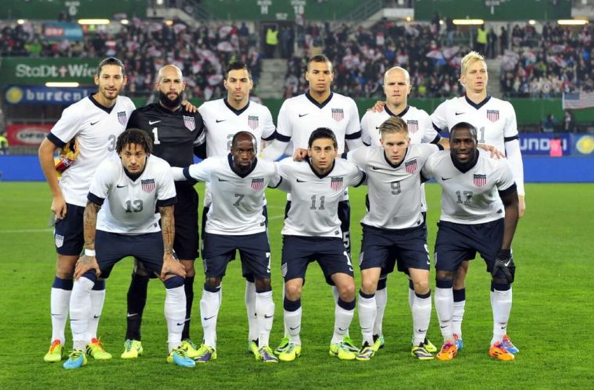 The United States national team poses prior to the start of a friendly against Austria on Nov. 19 in Vienna. Background from left: Omar Gonzalez, Tim Howard, Geoff Cameron, John Brooks, Michael Bradley and Brek Shea. Foreground from left: Jermaine Jones, DaMarcus Beasley, Alejandro Bedoya, Aron Johannsson and Jozy Altidore.