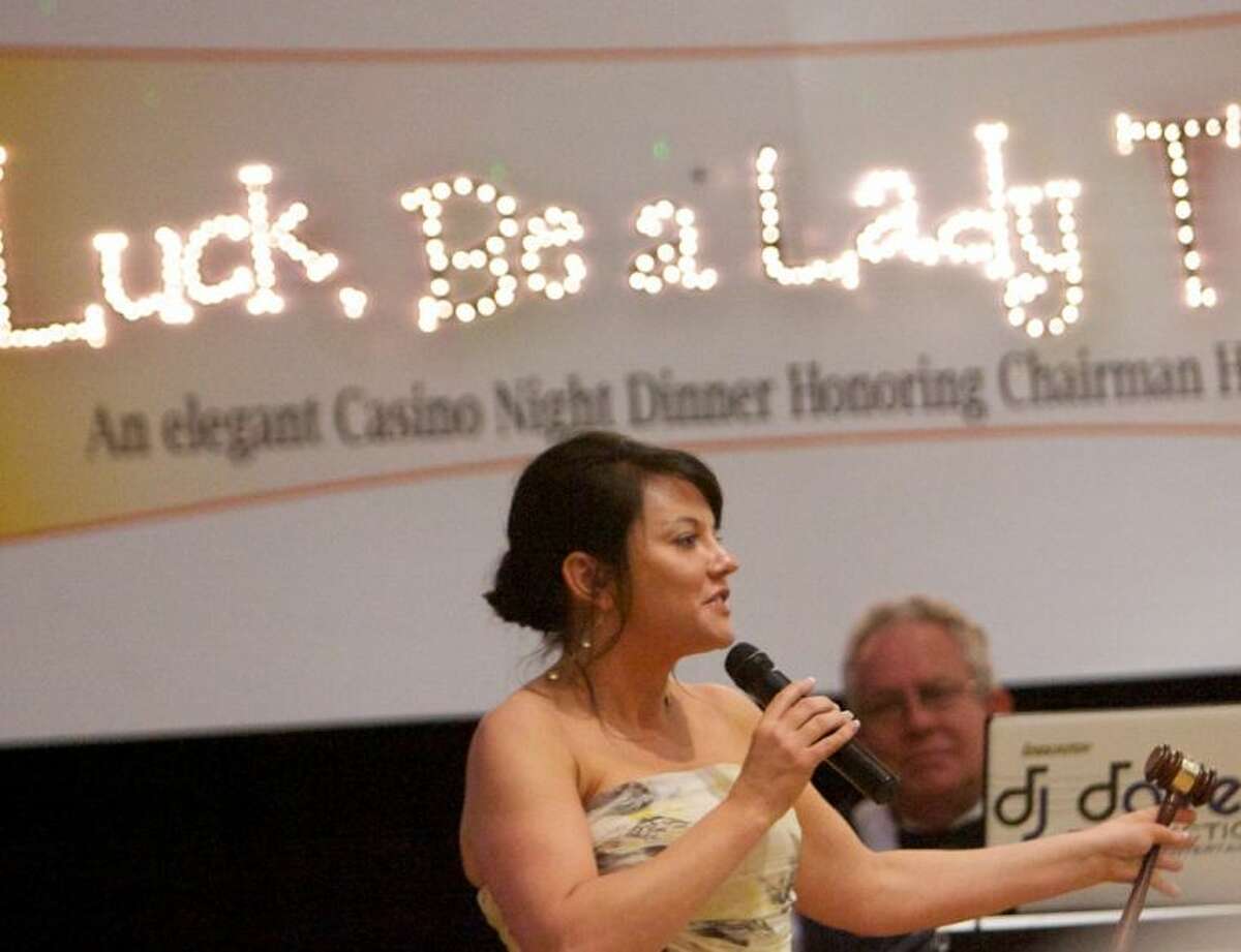Incoming Chair Tamara Trow speaks during the Greater Conroe/Lake Conroe Area Chamber of Commerce Chairman's Ball at La Torretta Lake Resort Saturday.