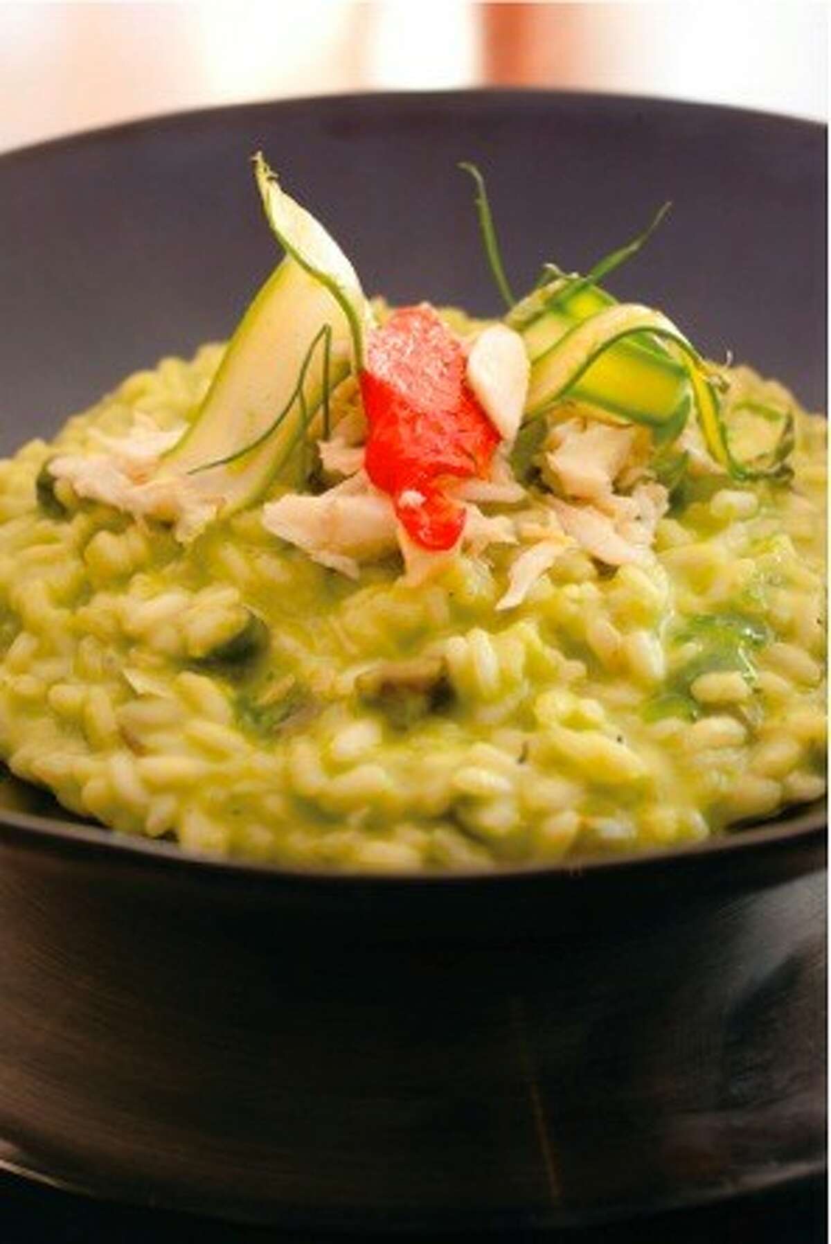 Green Asparagus Risotto with Lump Crab Meat