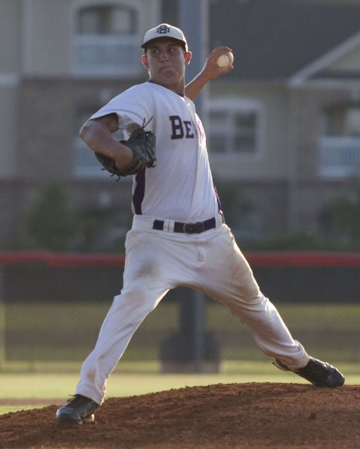 Montgomery’s Ty Boland pitched a two-hit shutout against Lamar Consolidated in Game 2 of the teams’ best-of-three Region III-4A final series last Thursday at Langham Creek High School.