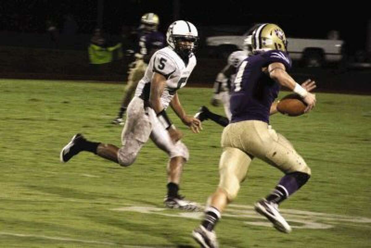 Montgomery wide receiver Bodhi Bell heads for a long gain after hauling in a pass from quarterback Josh Bolfing.