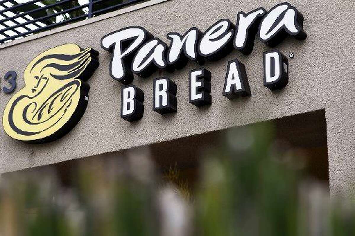 A Panera Bread Co. sign in Torrance, Calif. Margins on the fresh dough sold by St. Louis-based Panera Bread to franchisees of more than 1,700 bakery cafes in North America widened by 0.4 percentage point in the third quarter as wheat prices dropped.  (MUST CREDIT: Bloomberg News photo by Patrick T. Fallon). 