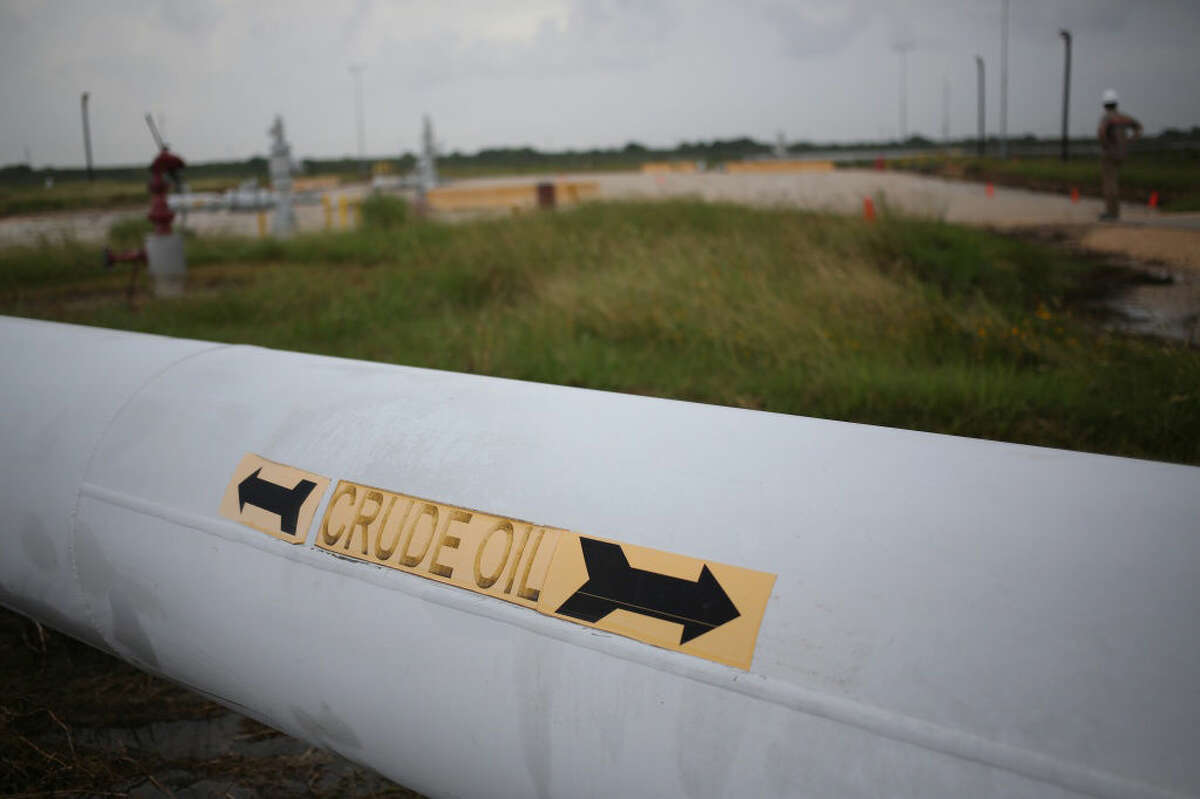 Crude oil pipelines stand at the U.S. Department of Energy's Bryan Mound Strategic Petroleum Reserve in Freeport, Texas on Thursday, June 9, 2016.