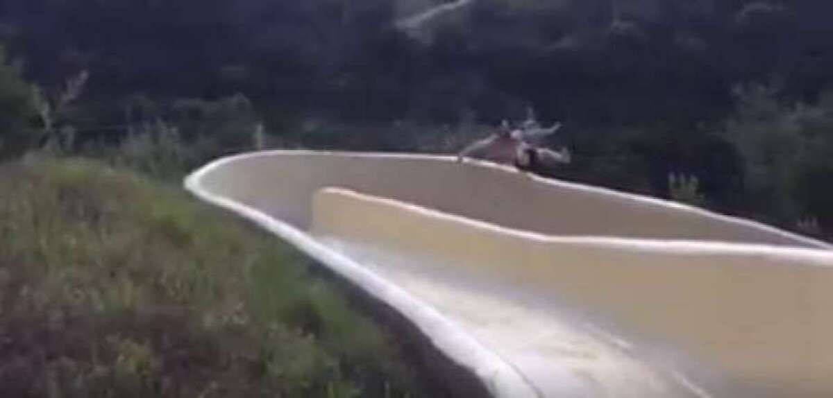 A Dallas man named David Salmon is currently recovering from some pretty scary injuries after falling off a water slide and onto the side of a rocky cliff in the Austin area. A friend documented the fall with a video posted Monday, July 18, 2016.