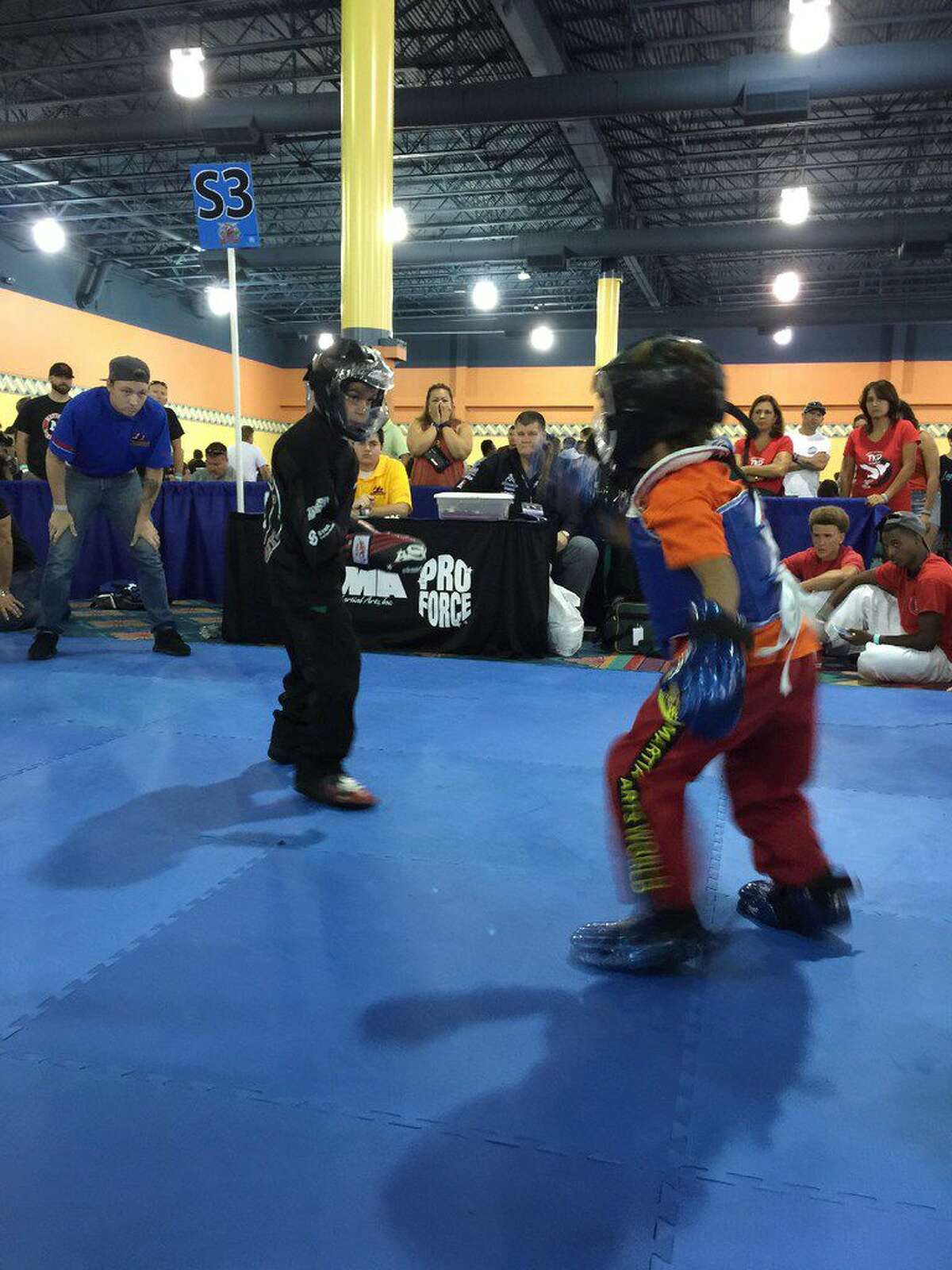 Matthews Martial Arts' Caleb Campos, 7, is shown here competing in the U.S. Open ISKA World Matial Arts Championships at Disney's Coronado Spring Resort in Orlando, Florida, July 8-9. Courtesy Photo
