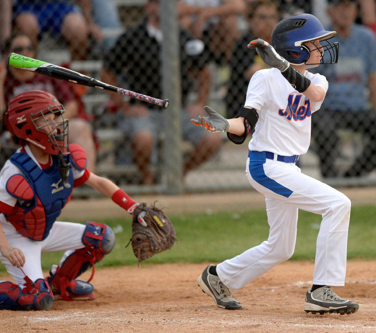 Tyler Wood hits for the Northern Mets in a championship game against the Northern Cardinals on Tuesday, May 24, 2016, at Beal Park. James Durbin/Reporter-Tele­gram