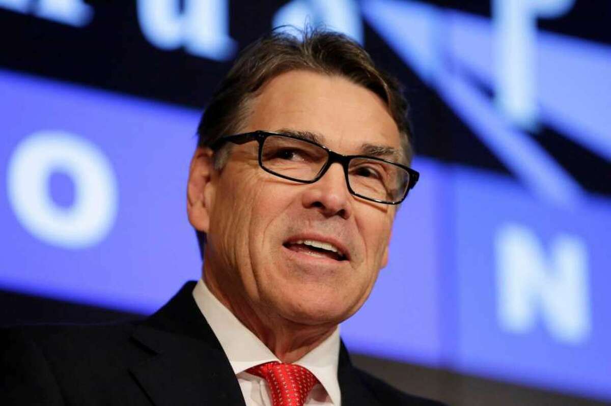  Former Texas Gov. Rick Perry speaks during a news conference, Wednesday, Feb. 24, 2016, in Austin, Texas. 