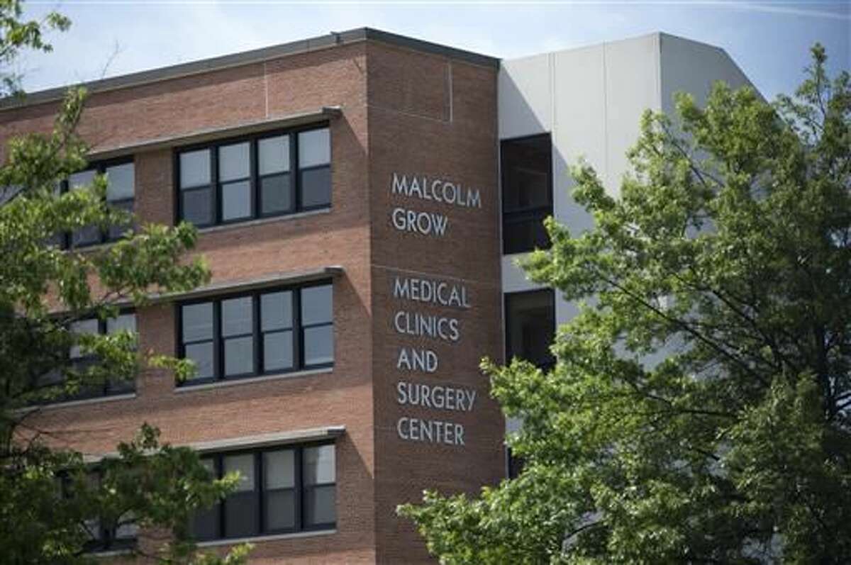 The Malcolm Grow Medical Center is seen at Joint Base Andrew, Md., Thursday, June 30, 2016. The military post near Washington said a lockdown was lifted Thursday except for a medical building where an active shooter was reported earlier in the day. Joint Base Andrews said in a tweet that the all-clear was given for the base except for the medical building. The base did not say why the Malcolm Grow Medical Facility remained on lockdown. (AP Photo/Carolyn Kaster)