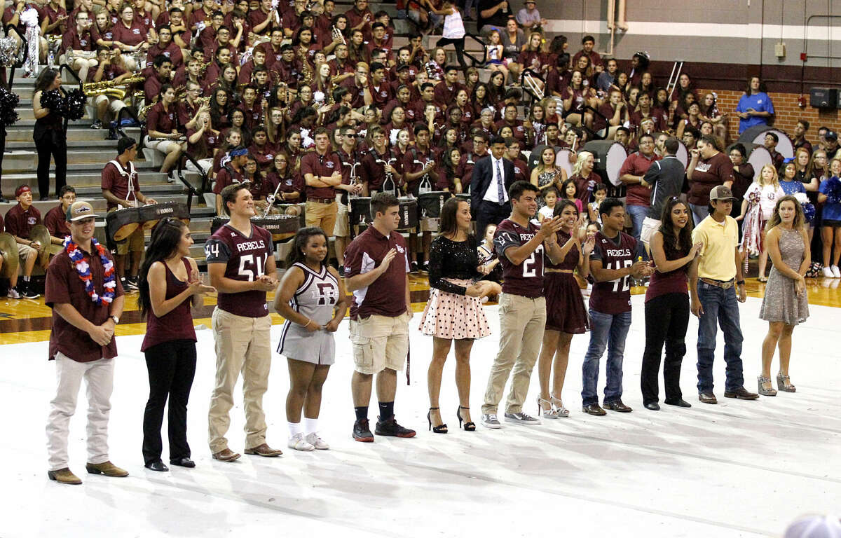 The Lee High senior homecoming court is recognized during the pep rally Thursday, Sept. 15, 2016, at Lee High. James Durbin/Reporter-Telegram