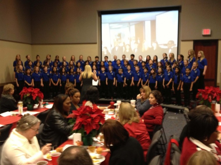 Shafer Elementary fifth grade Harmony Brigade sings at Region 4 Holiday Luncheon