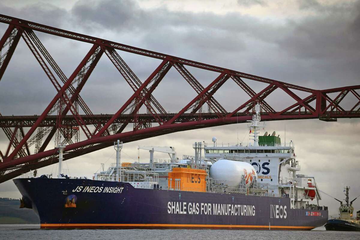 Ineos Insight, the first ship carrying shale gas from the U.S., arrives Tuesday in the Firth of Forth en route to Grangemouth Oil refinery in Edinburgh, Scotland. The tanker is the first of eight shipping ethane from U.S. shale fields, in a $2 billion dollar investment by chemical company Ineos.