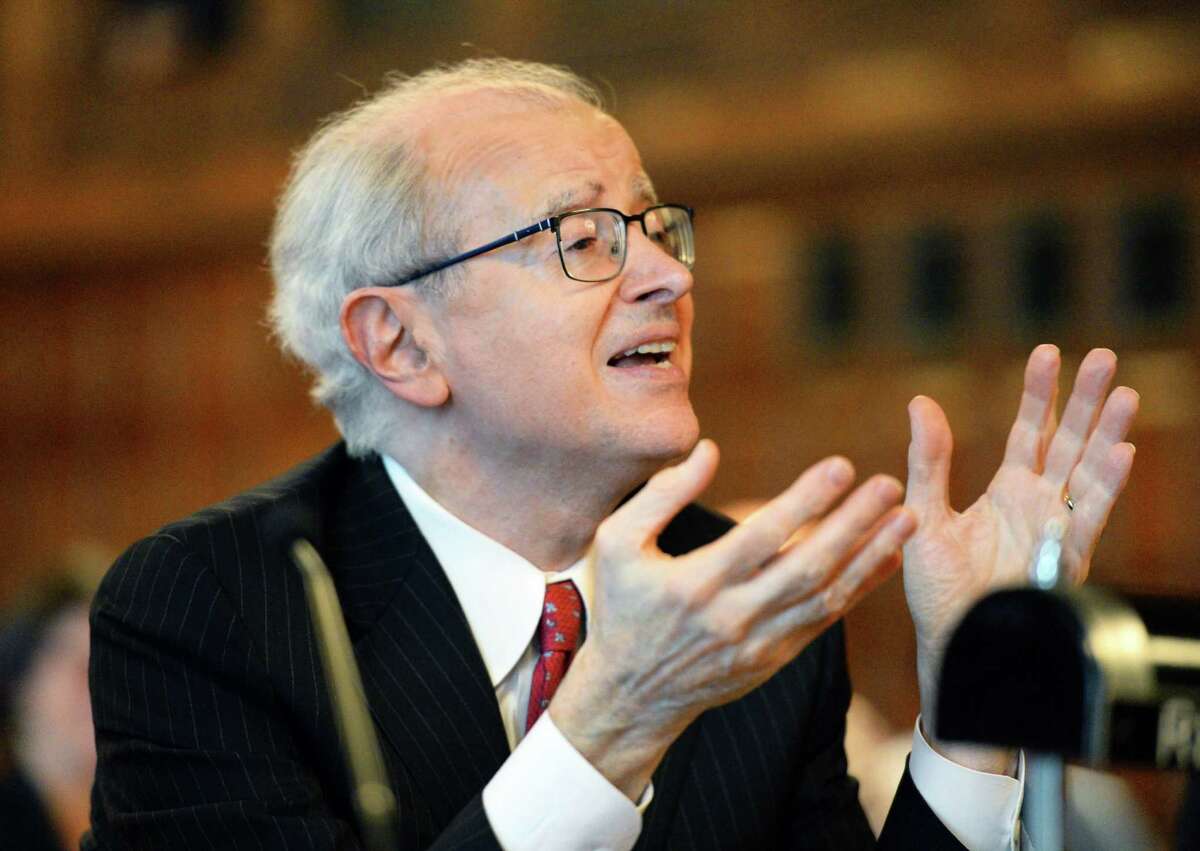 Former New York Chief Judge Jonathan Lippman speaks before a statewide public hearing to evaluate the continuing unmet civil legal services needs in New York in the Court of Appeals Tuesday Sept. 27, 2016 in Albany, NY. (John Carl D'Annibale / Times Union)