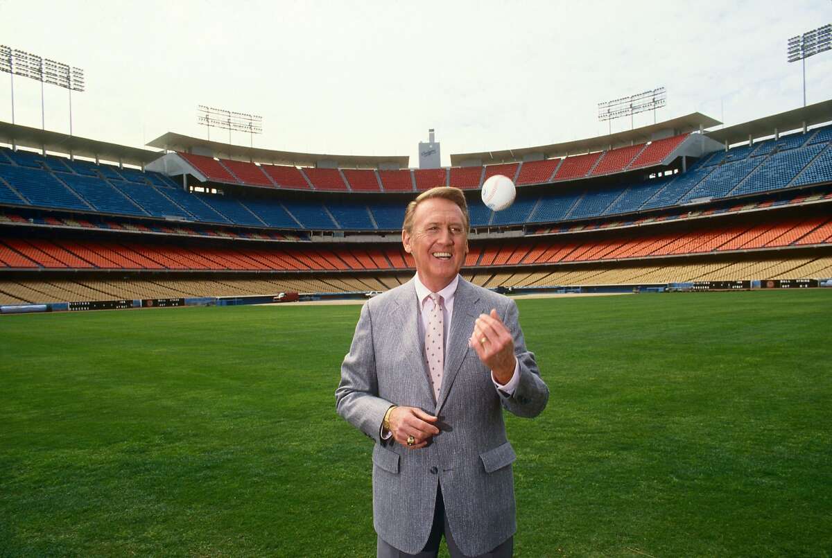 The voice Los Angeles Dodgers baseball legendary Vin Scully has