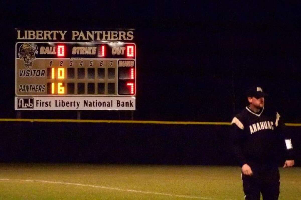 Liberty played most of its offensive game in the first two innings Tuesday night, Feb. 26, against Anahuac.