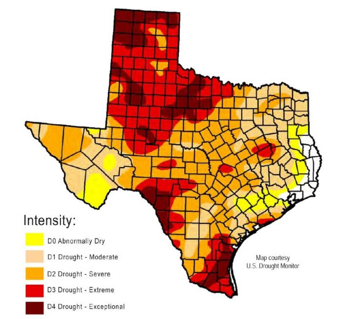 Much Of Texas Experiencing Drought, Abnormally Dry Conditions