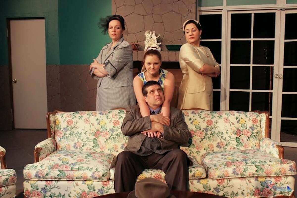 Adding their artistic talents to Pasadena Little Theatre's latest production, "Monique" are principals (standing, l-r) Lucienne (Renae Runnels) and Dr. Monique Rigard (RoseMarie Trauschke). Center is Lisette (Nikki Vanderhoofven) and seated, Fernand (Manny Longoria).This intriguing mystery with an explosive ending will continue at PLT at 8 p.m. on Thursday, May 16, Friday and Saturday, May 17 and 18, with a matinee at 3 p.m. on Sunday, May 19. Call 713-941-1758 for reservations or use www.pasadenalittletheatre.org