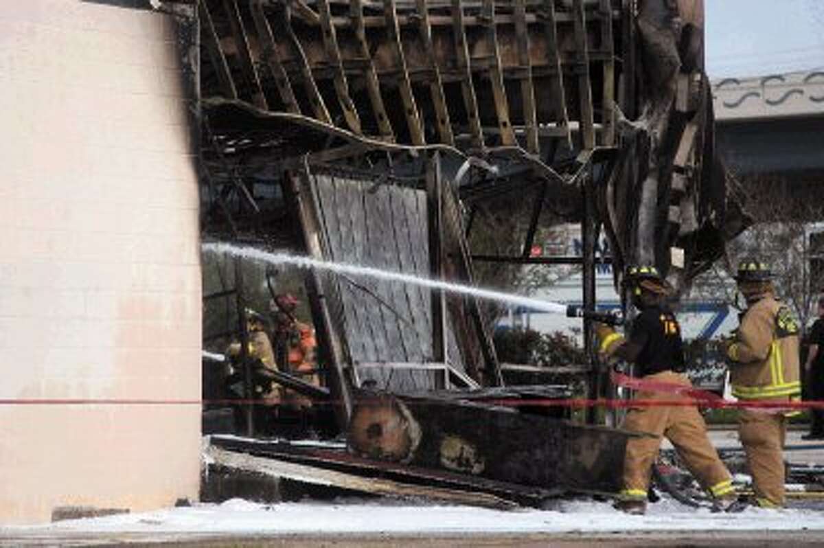 Two injured at dry cleaners fire