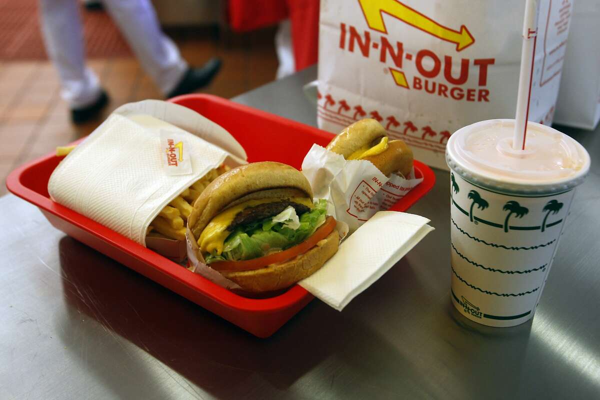 An order is seen during the grand opening Thursday Nov. 20, 2014 of San Antonio's first In-N-Out Burger.