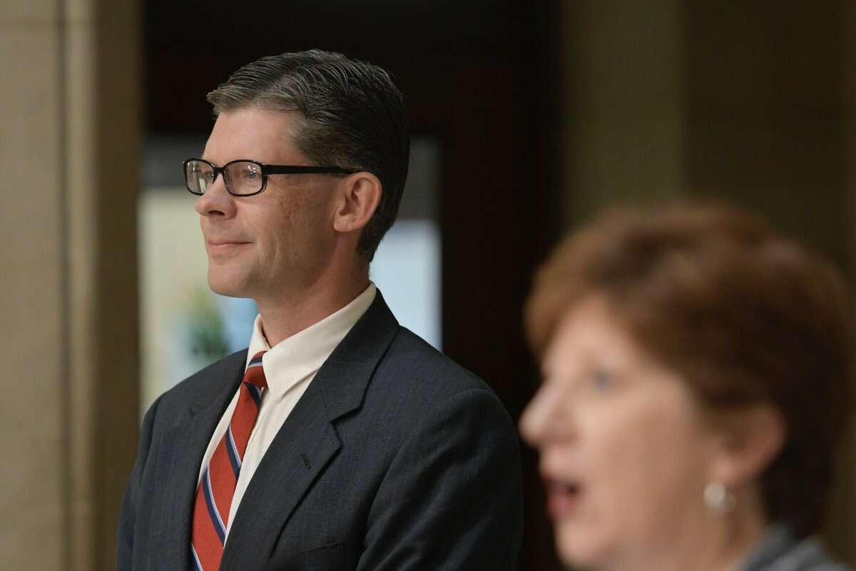 Albany Mayor Kathy Sheehan appointed Joshua Farrell to fill the city court judgeship that will become vacant when Judge Thomas Keefe leaves office at the end of the month. (Skip Dickstein / Times Union)